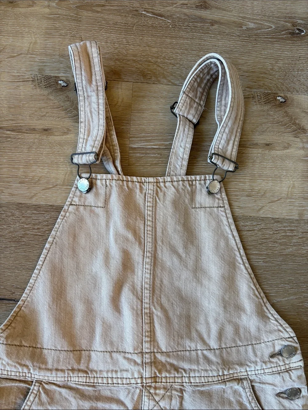 Free People Tan Denim Overall Dress